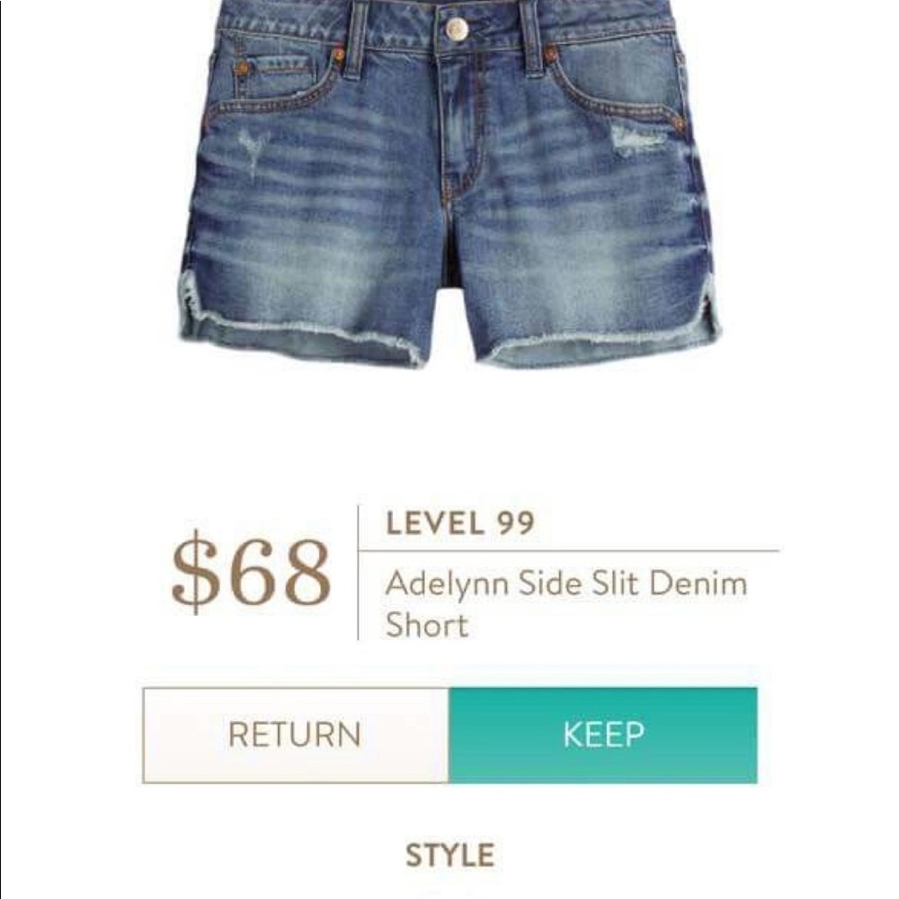 Level 99 side split shorts size 27